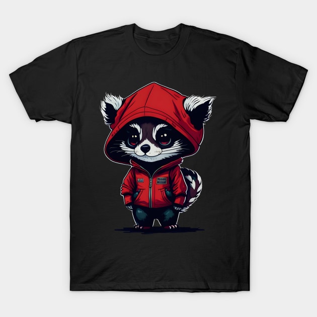 Raccoon wearing a hood T-Shirt by SergioCoelho_Arts